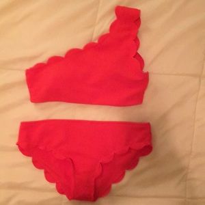 Scalloped Bikini Orangey Red